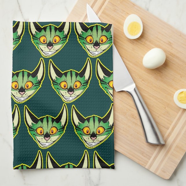 Serviette de cuisine pour chat de cartons fluoresc (Quart Plié)