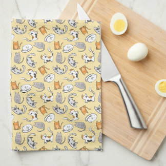 Serviette de cuisine pour chat (Jaune)