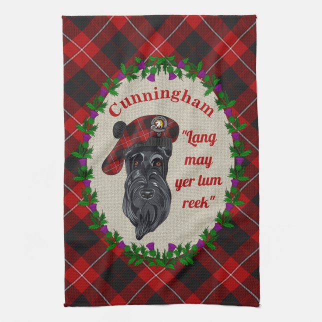 Serviette de cuisine pour chien écossais de Cunnin (Vertical)