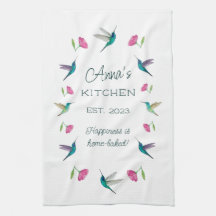 Serviette de cuisine pour colibri personnalisée