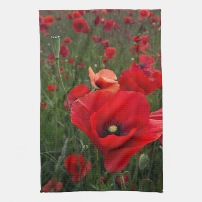 Serviette de cuisine pour le champ de pavot/servie (Vertical)