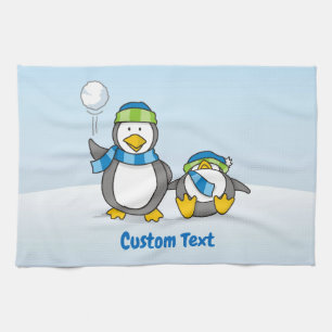 Serviette de cuisine pour manchots à neige