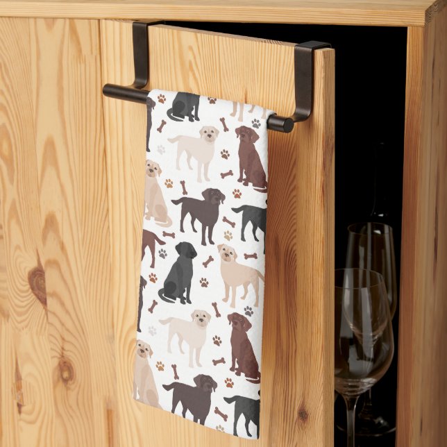 Serviette de cuisine pour ramasseurs Labrador (Pliage en tiers)