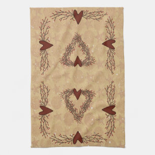 Serviette de cuisine primitive de guirlande de