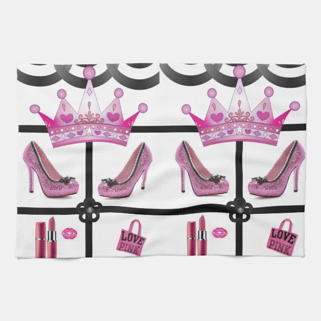 serviette de cuisine queen rose (Horizontal)