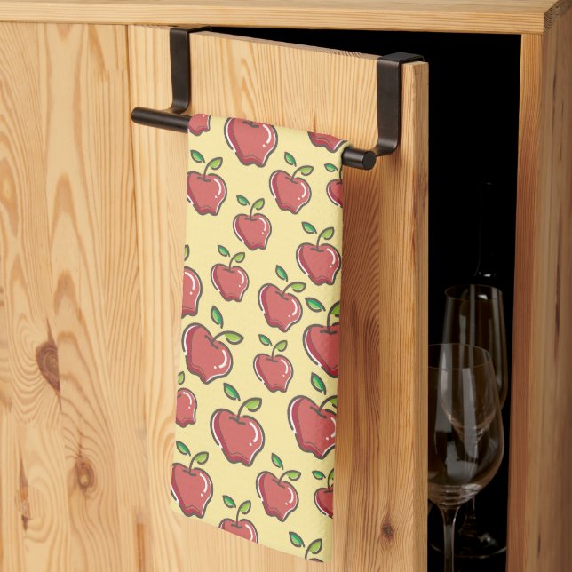 Serviette de cuisine Red Apples (Pliage en tiers)