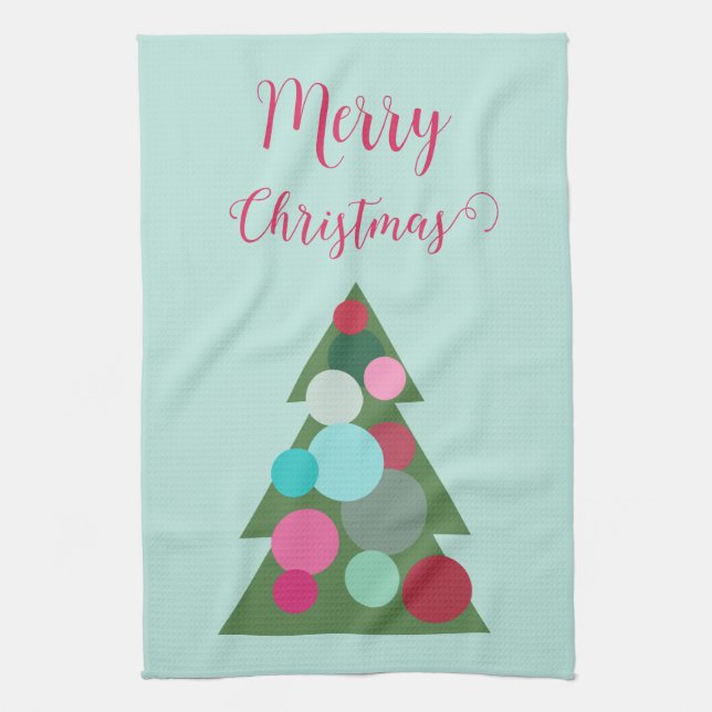 Serviette de cuisine rétro Arbre de Noël (Vertical)
