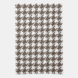 Serviette de cuisine rétro Brown Houndstooth