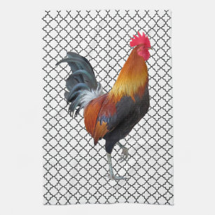 Serviette de cuisine Rooster en Strutting coloré