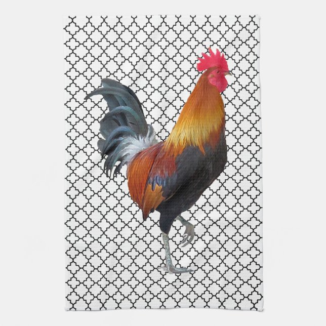 Serviette de cuisine Rooster en Strutting coloré (Vertical)