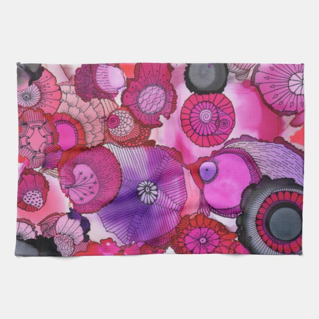 Serviette de cuisine rose de poulet (Horizontal)