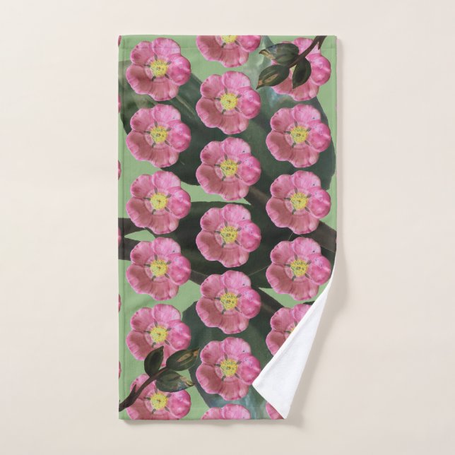 Serviette de cuisine rose de roses de rose de (Serviette à main)