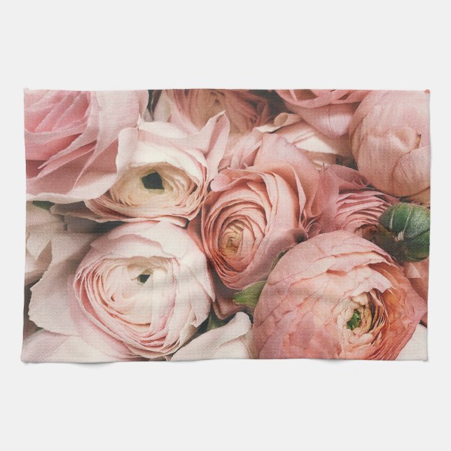 Serviette de cuisine rose Floral (Horizontal)