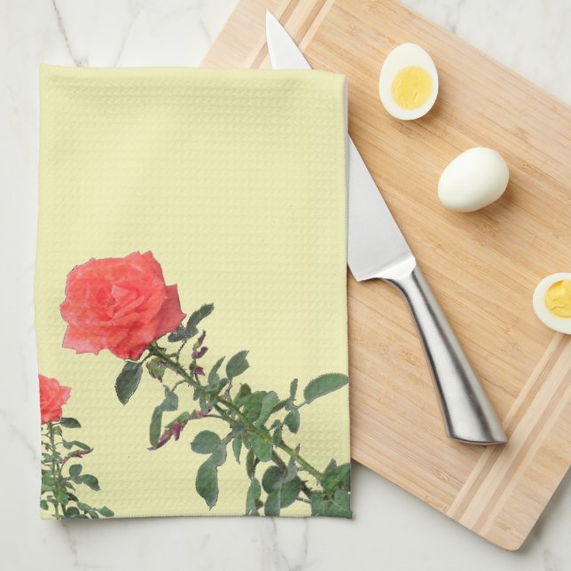 Serviette de cuisine - Roses Roses Roses Roses Ros (Quart Plié)