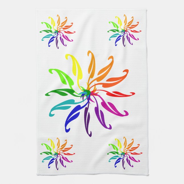 Serviette de cuisine - Roues de couleur (Vertical)