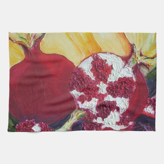 Serviette de cuisine rouge de grenades (Horizontal)