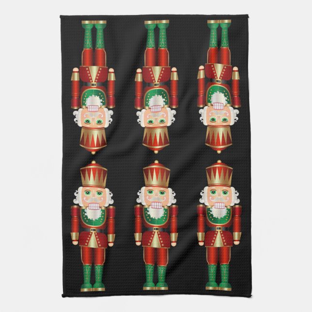 Serviette de cuisine rouge vert et doré (Vertical)