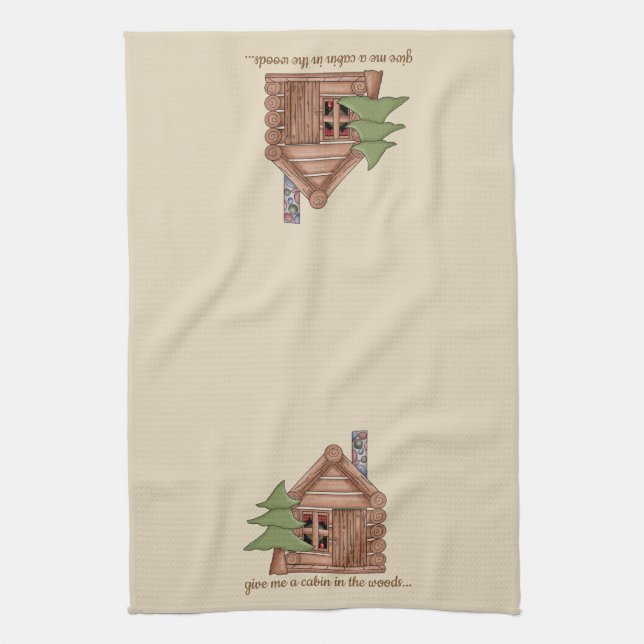 Serviette de cuisine rustique de cabine de rondin (Vertical)
