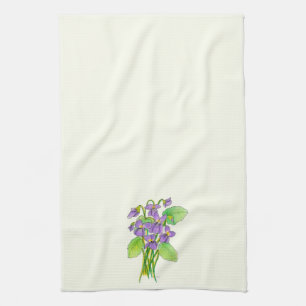 Serviette de cuisine sauvage de violettes
