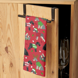Serviette de cuisine Schnauzer de Noël