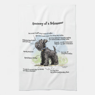 Serviette de cuisine Schnauzer noir