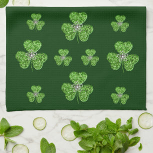 Serviette De Cuisine Shamrock Et Fleur De parties 