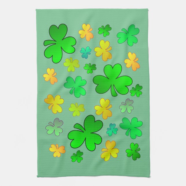 Serviette de cuisine Shamrock St. Patrick's Day (Vertical)