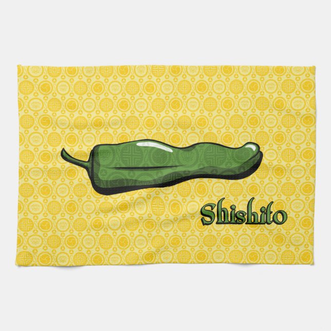 Serviette de cuisine Shishito Chili Pepper (Horizontal)