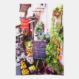 Serviette de cuisine sicilienne de marché de frui