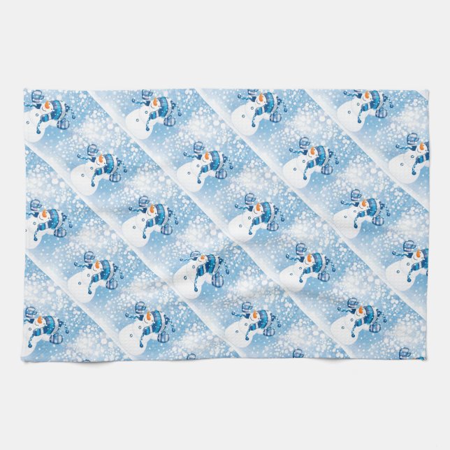 Serviette de cuisine/Snowman (Horizontal)