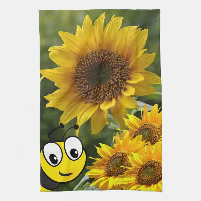 Serviette de cuisine Sunflower Bumblebee (Vertical)