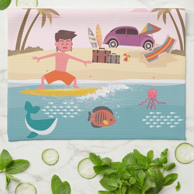 Serviette de cuisine surf (Plié)