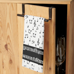 Serviette de cuisine symboles musicaux