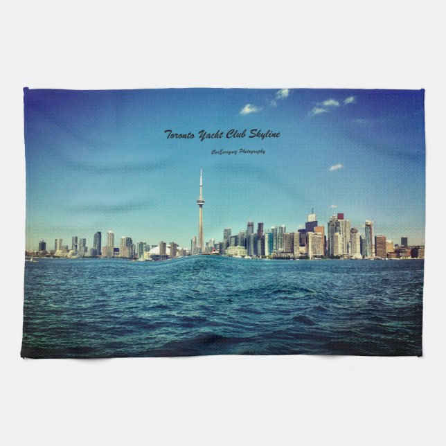 Serviette de cuisine "Toronto Yacht Club Skyline-C (Horizontal)