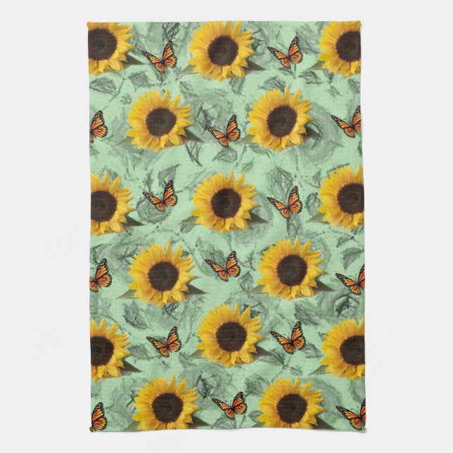 Serviette de cuisine Tournesol Papillon (Vertical)