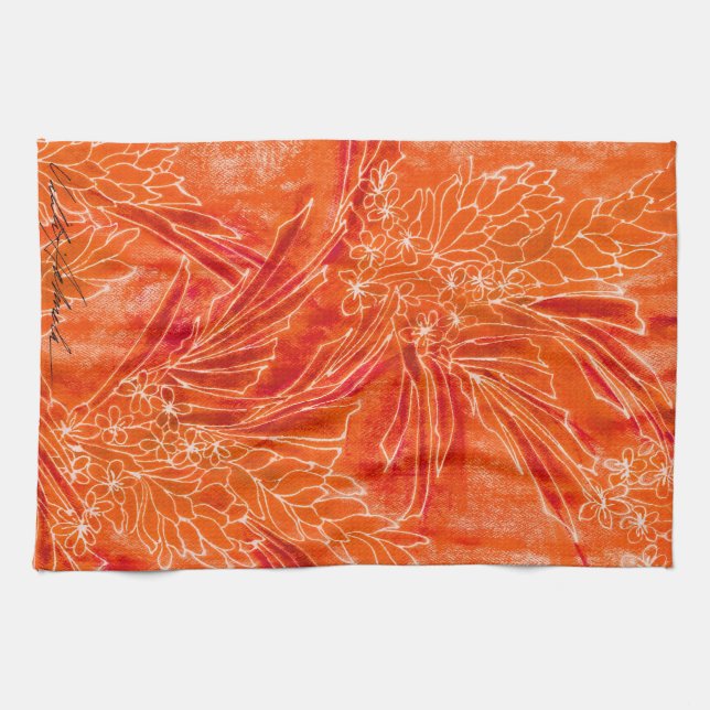 Serviette de cuisine tropicale chaude de batik (Horizontal)