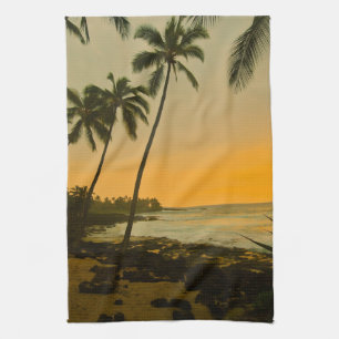Serviette de cuisine tropicale de coucher du