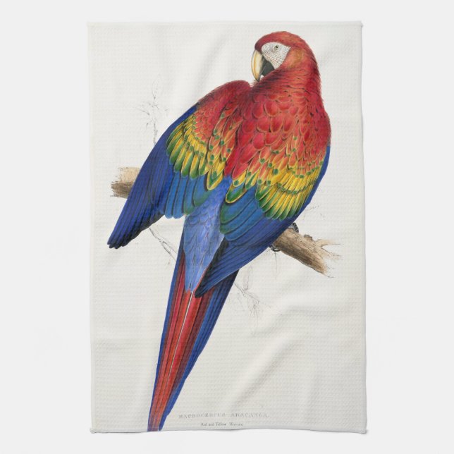 Serviette de cuisine tropicale de perroquet (Vertical)