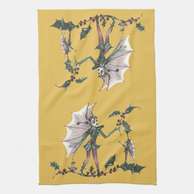 Serviette de cuisine velue Yuletide (Vertical)