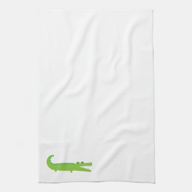Serviette de cuisine verte d'alligator (Vertical)