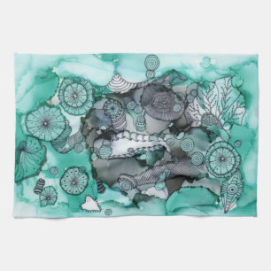 Serviette de cuisine verte Washy