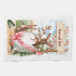 Serviette de cuisine victorienne Vintage de Pâque
