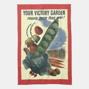 Serviette de cuisine vintage de jardin de victoire