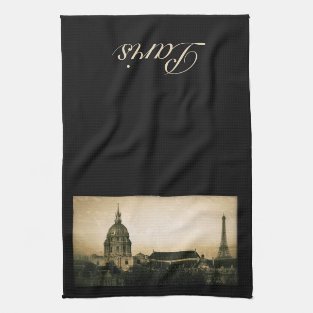 Serviette de cuisine vintage de Paris (Vertical)