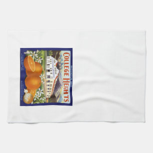 Serviette de cuisine vintage d'étiquette de caiss
