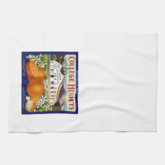Serviette de cuisine vintage d'étiquette de caisse