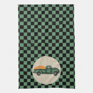 Serviette de cuisine Vintage Green Citrouille Truc