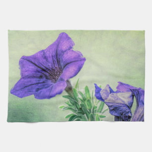 Serviette de cuisine violet peint Petunia