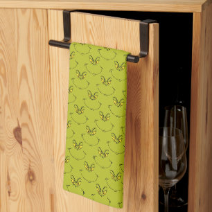 Serviette de cuisine visage du Grinch dans Noël