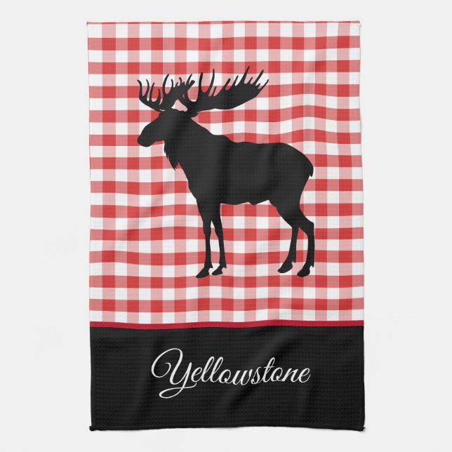 Serviette de cuisine - Yellowstone Moose (Vertical)